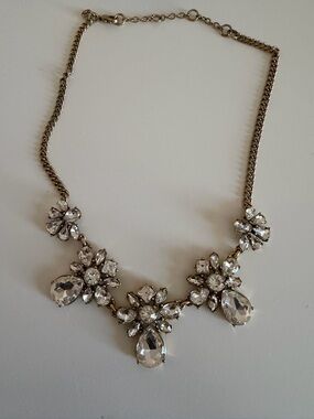 J.CREW Crystal Teardrop Statement Necklace